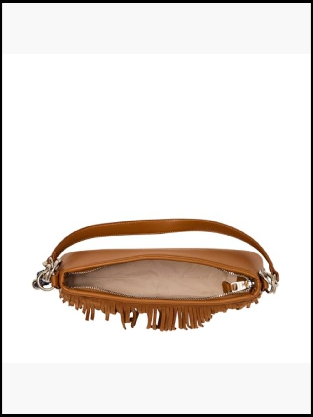 Faux Suede Fringe Satchel Shoulder Bag Boho Western Charm Crossbody - Picture 5 of 5